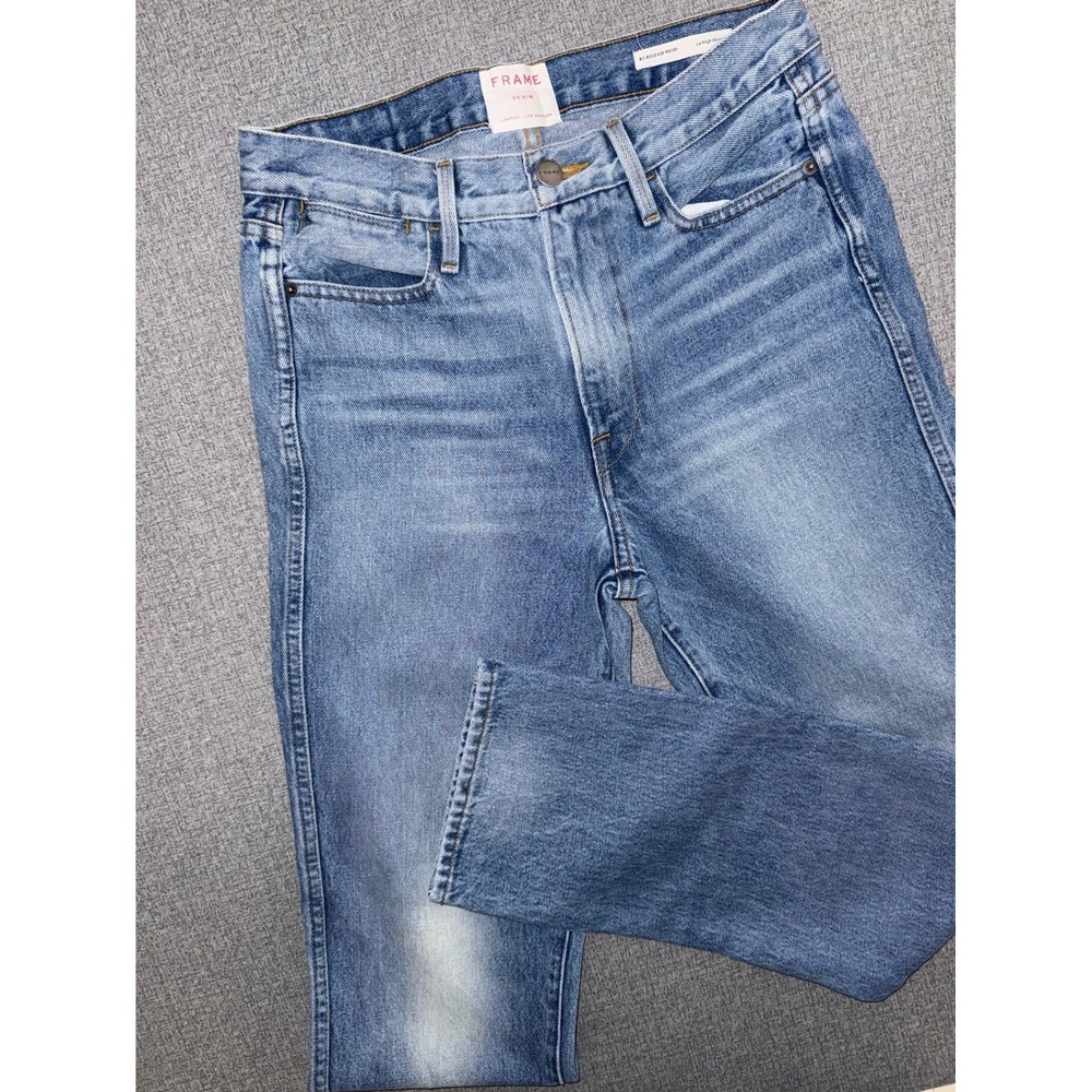 Frame Size 27 Le High Straight Jeans Blue Re-Release Rigid High Rise Denim Pants